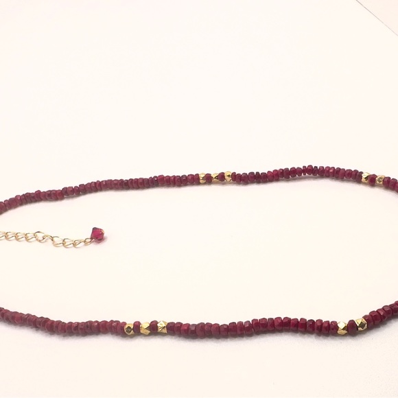 Minimalist Genuine Ruby Handcrafted Necklace - Picture 4 of 11
